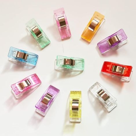 100 Stück Rollenclips, Nähclips, Kunststoff, verschiedene Farben, Wunder-Näh- und Stoffbastelclips (1/4)