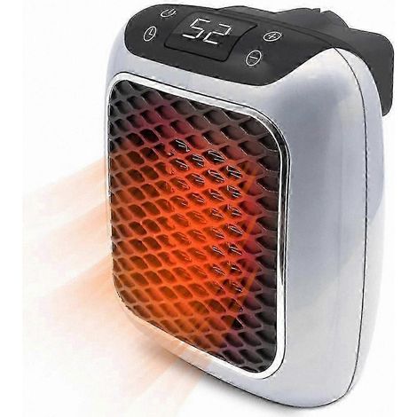 Chauffage compact avec télécommande, appareil soufflant de 800W, mini radiateur compatible prise EU pour bureau et maison (1/5)