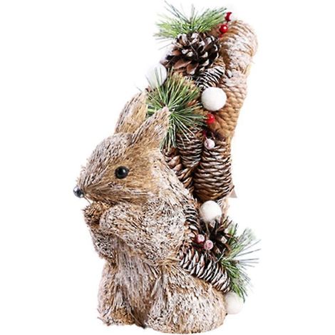Niedliche Stroh-Eichhörnchen-Dekorationen, Ostergeschenk, Gartendekoration, Hochzeitsschmuck