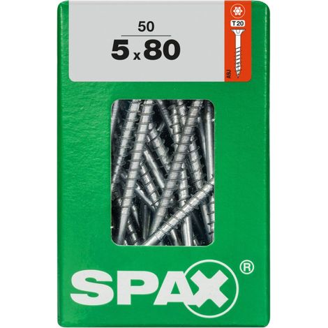 Spax Universalschrauben 5.0 x 80 mm TX 20 - 50 Stk. Holzschrauben