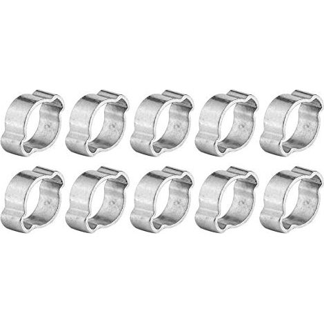 GARRYFIZH 10 colliers de serrage à deux oreilles en fer galvanisé zingué 5-23 mm pour tuyaux d'essence (9-11 mm) (1/2)