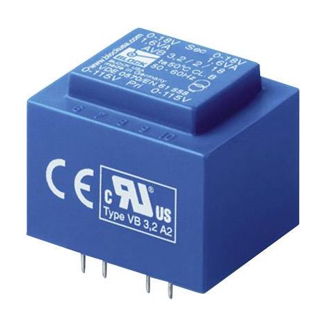 BLOCK AVB 1,5/2/6 Transformateur pour circuits imprimés 2 x 115 V 2 x 6 V/AC 1.50 VA 125 mA Y074351