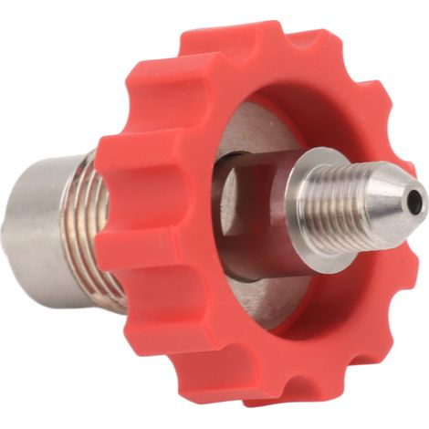 Adaptateur pour bouteille de CO2 en acier inoxydable, port G5/8 vers 7/16-20, engrenage rouge (1/5)