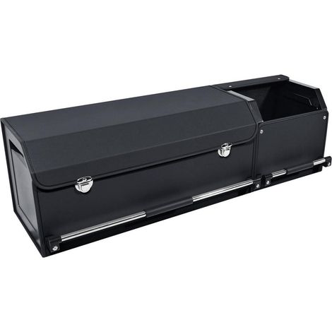 Auto Kofferraum Organizer mit Deckel, 93L XXL Leder Aufbewahrungsbox, klappbar, schwarz (1/5)
