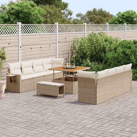 Teenpull – Gartensofa-set 11 Stk. Beige Poly Rattan (1/5)
