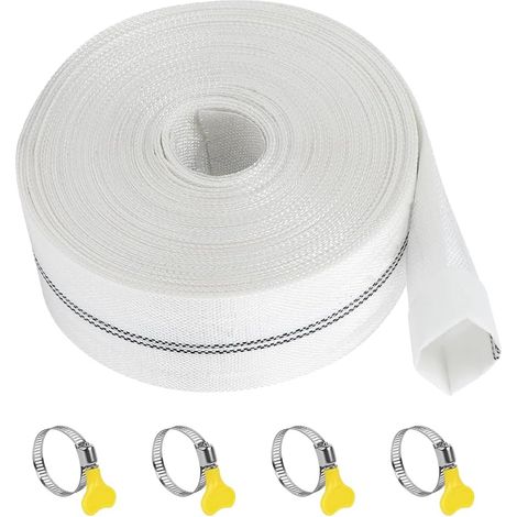 20M Tuyau Refoulement 1 1/2" Plat 38mm, Tuyau Plat Flexible en Tissu avec 4 Clips, Tuyau de Décharge pour Pompes Submersibles, Pompes à Eau Sale, Bassin, Jardin, Irrigation, Industrielles (1/5)