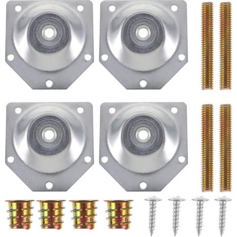 Dailygoods Montageteile-Set 4-teilig Montageplatten Montageschrauben 5 16 Zoll M8 Geeignet für Holzbeine Einfache Montage Strapazierfähiges (1/5)