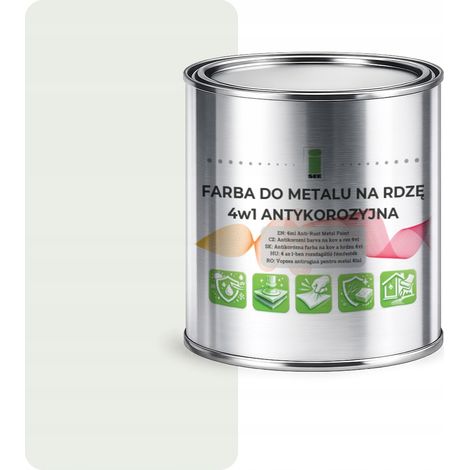 Pintura metálica para óxido 4 en 1 blanca RAL9003 I SEE acero galvanizado hierro fundido 1L semimate (1/5)