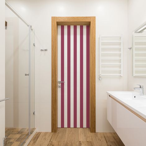 Sticker porte, rayures Prune, tendance, 204 cm X 73 cm (1/5)