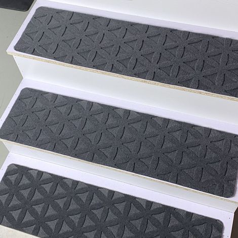 Lot de 4 tapis de marche d'escalier, antidérapants, imitation marbre, auto-adhésifs et sans colle - 76 cm x 20,3 cm avec dos adhésif