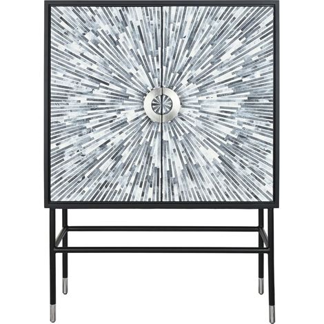 Commode, meuble de rangement en bois MDF avec 2 portes - Longueur 100 x Profondeur 40 x hauteur 140 cm -PEGANE- (1/5)