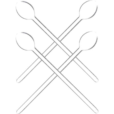 Lot de 4 Cuillères à Miel en Verre Transparent Manche Long Ergonomique, Tête Ronde Résistante la Chaleur, pour Café, Thé ou Dessert Plusieurs styles (1/5)