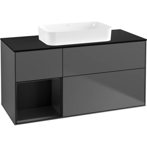 V&B Waschtischunterschrank Wandbeleuchtung Finion 120x60 cm, Reg re bla m Lac, Anthrac. m (1/2)