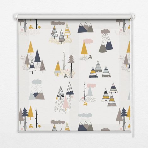 Tenda a Rullo Interna per Finestra - Tenda Filtrante Luce - Tenda Privacy - Tenda Decorativa Rettangolare - Rullo per Interni - (150 cm x 140 cm) - Stagioni (1/5)