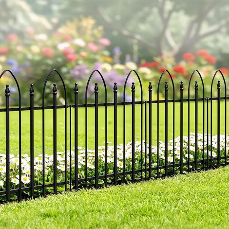 Clôture de Jardin décorative en métal -61 H 61 L cm 5 Panels- Clôture Pliante pour Chien, Animal de Compagnie, Parterre de Fleurs, Cour, barrière pour Animaux (1/5)