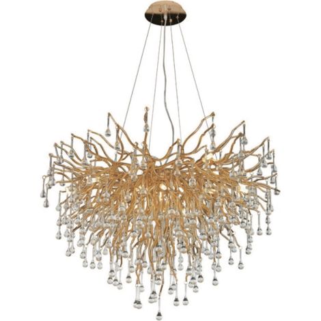 Slimetree 60 - Lampadario moderno rami d'albero oro 60cm (1/5)