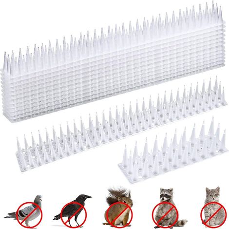 12 Stück Anti-Tauben-Spike, 5,16 m Anti-Tauben-Spike für Kunststoff-Balkon, 3 Reihen Katzenabwehr-Taubenabwehr-Set, Anti-Tauben-Spike aus Kunststoff, Anti-Tauben, Anti-Tauben für Balkon