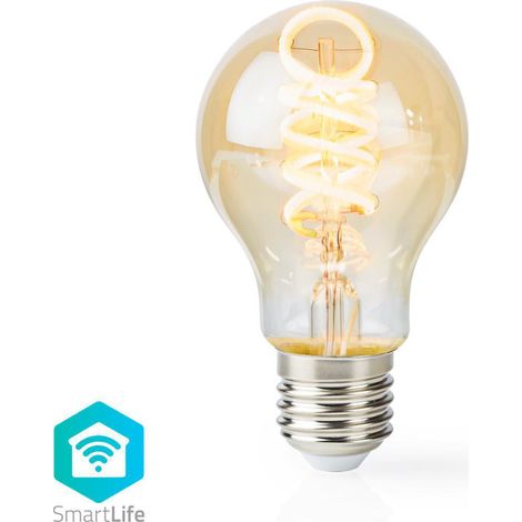 Nedis WIFILT10GDA60 Wi-Fi Warm Tot Koel Blanc LED Lampe à Filament Gedraaid E27 A60 5,5 W 350 Lm (1/5)