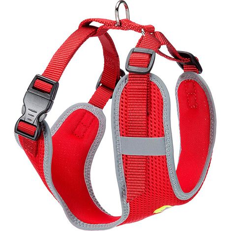Ferplast NIKITA P Pettorina per cani in nylon traspirante con cuciture riflettenti. Varie misure e colori.. Variante M - Misure: A: 30-43 cm B: 38-55 cm 15 mm - Rosso