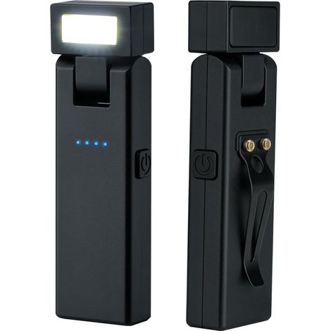 Lampada da lavoro magnetica in 2 pezzi, girevole, ricaricabile, portatile, a LED COB con clip, 3 modalità di illuminazione, torcia per riparazioni auto (1/5)
