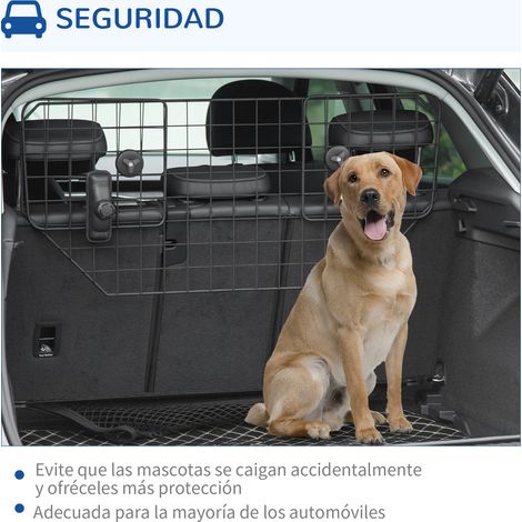Barrière universelle pour chien en voiture, barrière de protection extensible en métal pour sièges arrière, coffre, bagages, voiture, 90-120 x 40,5 cm, noire (1/4)