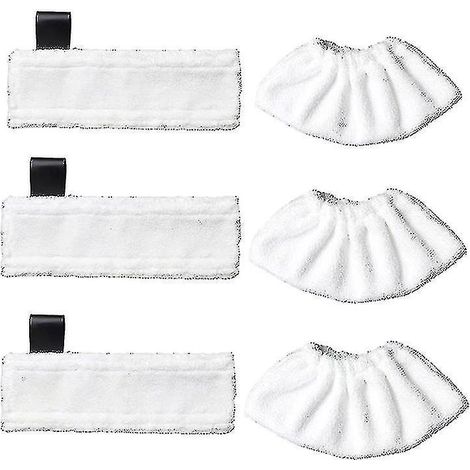 Lot de 3 lingettes microfibres de rechange et 3 chiffons microfibres pour Karcher Easy Fix SC1/SC2/SC3/SC4/SC5/SV7, accessoire chiffon pour Karcher Easy Fix. (1/5)