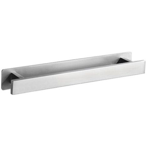 BUNTHAUS Porte-Serviettes en Acier Inoxydable Argenté sans Perçage - Installation Auto-Adhésive - Pour Salle de Bain Moderne