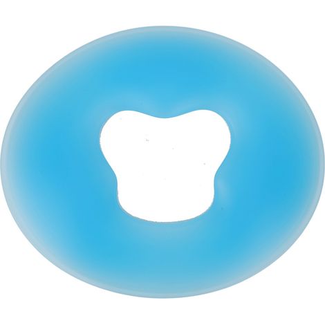 Coussin de massage visage rond bleu en silicone souple pour spa et salon de beauté, oreiller de relaxation faciale doux (1/5)
