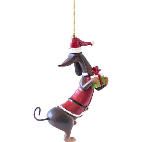 Ornement Suspendu Chien - Décoration Arbre De Noël Et Voiture - Acrylique - Multicolore - 1 Pièce (1/2)
