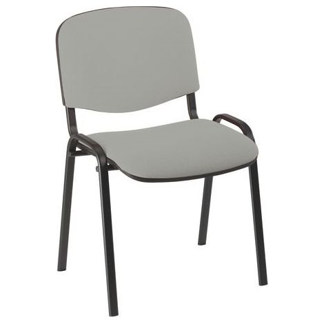 Chaise de conférence éco gris - pieds noir - Lot de 4 - Maxiburo (1/3)