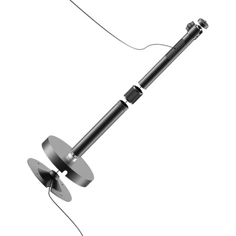 Support plafond et mur pour projecteur 2 en 1, extensible de 20 à 40 cm, capacité de charge jusqu'à 5 kg, rotule réglable à 360° avec passe-câbles caché et plaque de recouvrement pour home cinéma (1/5)