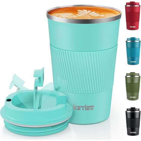 Thermobecher Kaffee to go 380ml doppelwandig auslaufsicher Edelstahl mit Deckel (1/5)