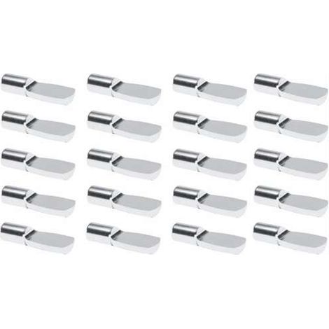 Cyclingcolors – Lot de 20 taquets de rayon 4mm en acier nickelé – Capacité de charge 60kg – Pour encastrement dans bois – Fixation universelle