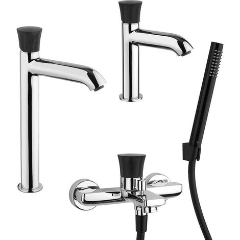 Set Rubinetteria Jacuzzi lavabo alto bidet e gruppo vasca serie Illumina (1/5)