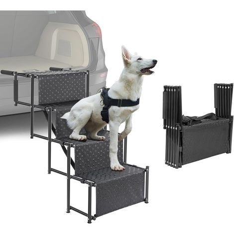 Folding Ramp, 4 Steps, Metal, Non-Slip Surface, Dog, Vehicle (1/5)