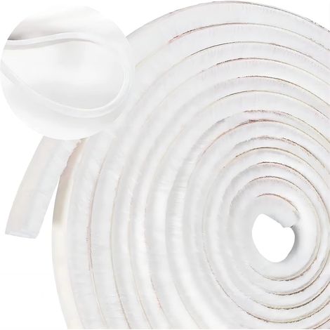 Joint Brosse Porte Coulissante 10M Bande De Brosse Autocollant Bande d'étanchéité à Brosse Coupe-vent et Anti-poussière Pour Porte Coulissante, Fenêtre et Armoire,Blanc (1/5)