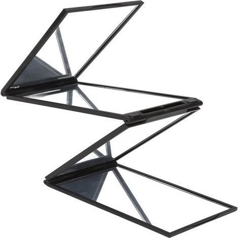 Ynkkvre - Miroir rotatif à 360° - Design à trois panneaux - Miroir de porte pliable - Idéal pour se couper les cheveux, se maquiller et se raser - Compact - Noir (1/5)