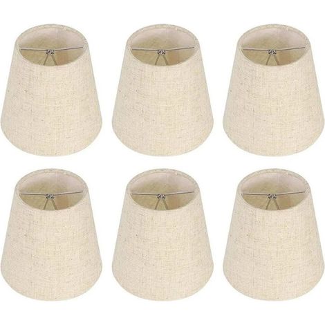 6 Pièces Abat-Jour pour Lampes de Table Lampe,abat jour clip, abat jour,Remplacement Abat Jours en Lin Petits Abat Jours avec Clip pour Table de Chevet (1/4)