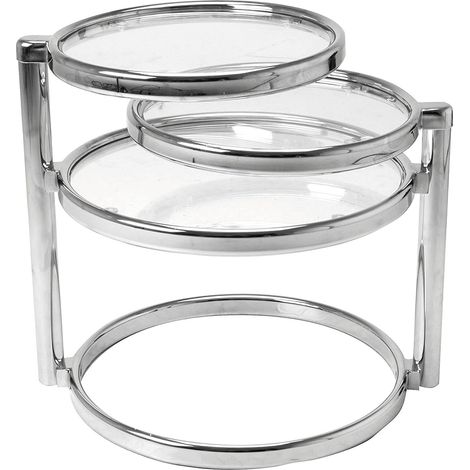 Table basse plateaux pivotants en verre 3 plateaux (1/4)