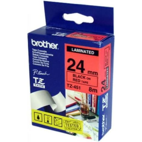 Brother TZ-451 Etiketten erstellendes Band Schwarz auf rot