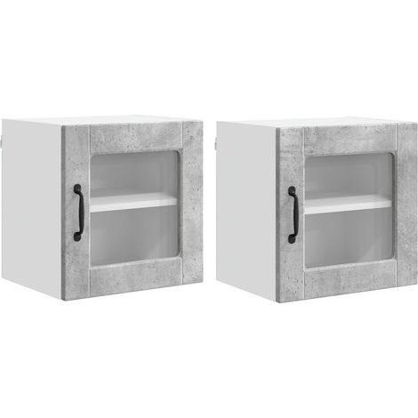 Maison Exclusive - Mobile in vetro da parete PORTO 2 pcs Grigio cemento