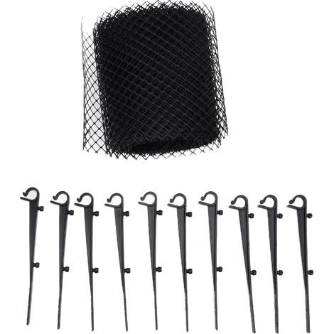 Maille de gouttière, filet de protection de gouttière réutilisable en plastique à installation facile pour extérieur pour avant-toit pour tuyaux d'évacuation pour la maison pour tuyaux de (1/5)