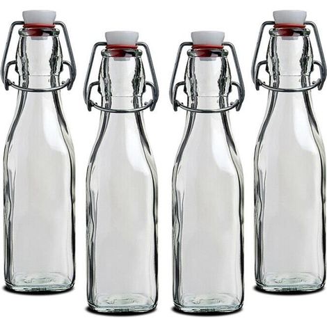 Bouteille hermétique - JUANIO - JUANIO - Lot de 4 - 0,5 L - Fermeture à clip (1/3)