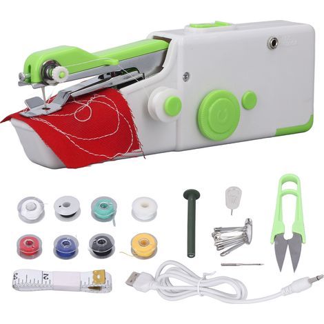 Machine à coudre portable, facile à utiliser, design ergonomique pour vêtements et rideaux, idéale pour le DIY et la couture manuelle. (1/5)