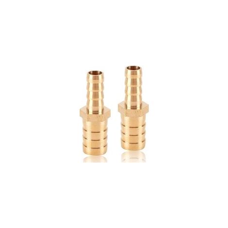 Set aus 2 Messing-Rohrverschraubungen 12 mm x 6 mm, Messing-Reduzierstück, Schlauchtülle, für Wasser- und Ölleitungen (1/5)