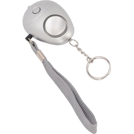 Alarme personnelle d'urgence portable de 130 dB avec lumière LED, convient aux femmes, aux hommes, aux enfants et aux personnes âgées. Couleur argentée. (1/5)