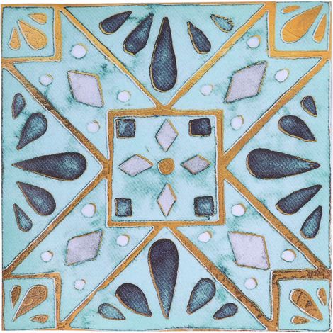Lot de 4 autocollants décoratifs effet carrelage antique, style rétro, imperméables et auto-adhésifs, pour la cuisine et la salle de bain, 30 x 30 cm. (1/5)