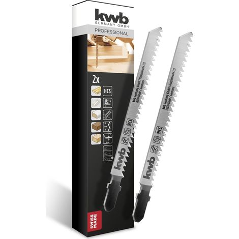 Lames de scie sauteuse pour le bois en acier HCS flexible avec tige à une came (tige en T), denture en plongée, transport optimal de la sciure, tranchant durable, extra-longues, coupe grossière (1/5)