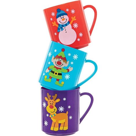 Tasse de Noel en Plastique - Lot de 4, Tasse pour Enfant (1/3)