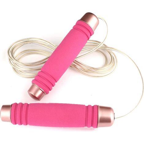 Corde à sauter lestée, corde à sauter avec poignée en mousse confortable et ajustable pour l'entraînement et la remise en forme (1/5)